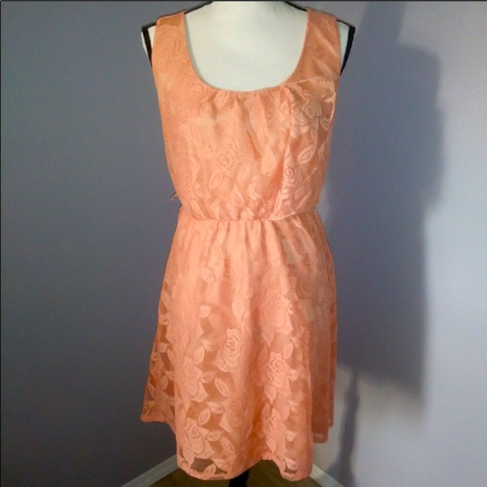 Maurices light pink sleeveless lace knee length dress